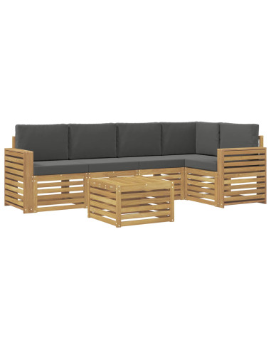 Set di divani da esterno 6 pcs Bianco e Antracite
