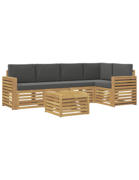 Set di divani da esterno 6 pcs Bianco e Antracite
