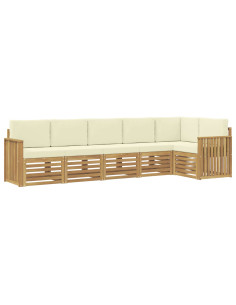 Set di divani da esterno 6 pcs Bianco e Crema 2