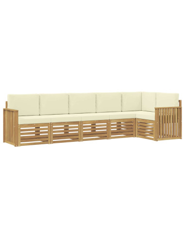Set di divani da esterno 6 pcs Bianco e Crema
