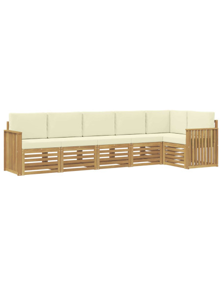 Set di divani da esterno 6 pcs Bianco e Crema