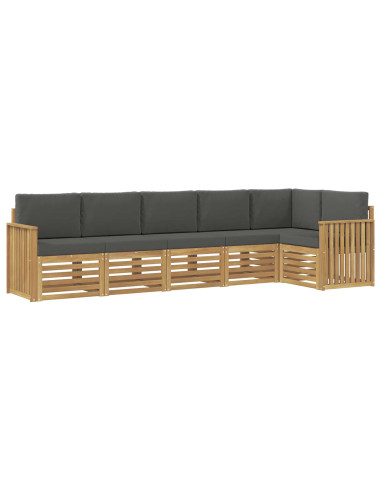 Set di divani da esterno 6 pcs Bianco e Antracite