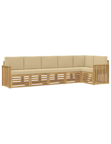 Set di divani da esterno 6 pcs Bianco e Beige