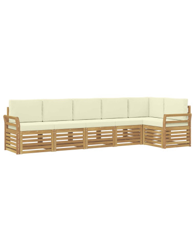 Set di divani da esterno 6 pcs Bianco e Crema