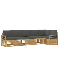 Set di divani da esterno 6 pcs Bianco e Antracite 2