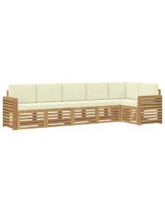 Set di divani da esterno 6 pcs Bianco e Crema 2