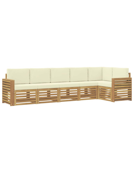 Set di divani da esterno 6 pcs Bianco e Crema