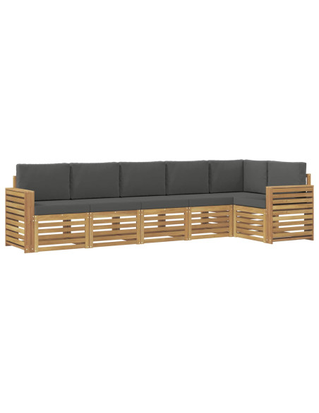 Set di divani da esterno 6 pcs Bianco e Antracite