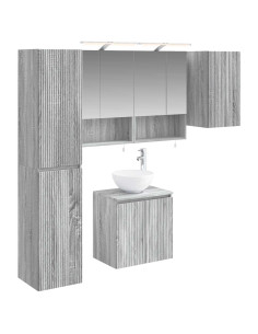 Set di Armadi da Bagno 5 pcs Sonoma grigio 50 x 14,5 x 70 cm