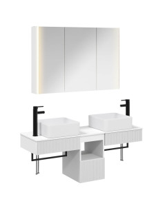 Set di Armadi da Bagno 4 pcs Bianco 103,5 x 15,5 x 70 cm