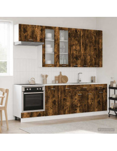 Unità Cucina LYON 8 pcs Rovere Fumo Legno ingegnerizzato