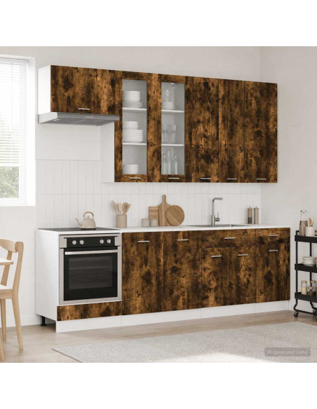 Unità Cucina LYON 8 pcs Rovere Fumo Legno ingegnerizzato