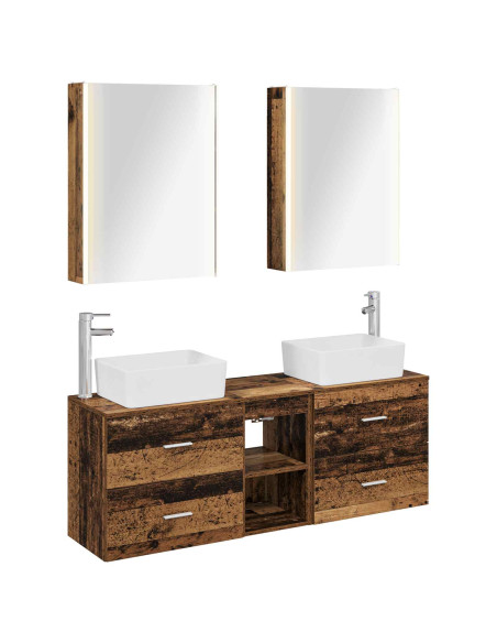 Set di mobili per il bagno 5 pcs Legno antico