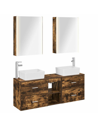 Set di mobili per il bagno 5 pcs Rovere Fumo
