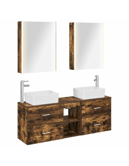 Set di mobili per il bagno 5 pcs Rovere Fumo