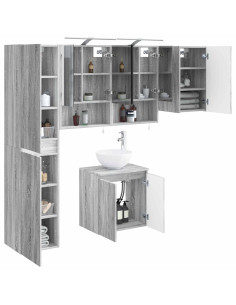 Set di Armadi da Bagno 5 pcs Sonoma grigio 50 x 14,5 x 70 cm 2