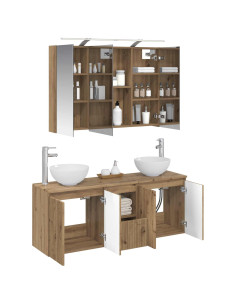 Set di Armadi da Bagno 4 pcs Rovere Artigianale 2