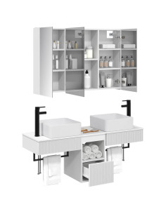 Set di Armadi da Bagno 4 pcs Bianco 103,5 x 15,5 x 70 cm 2