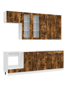 Unità Cucina LYON 8 pcs Rovere Fumo Legno ingegnerizzato 2