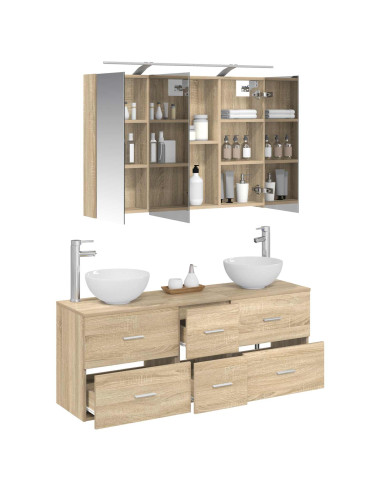 Set di mobili per il bagno 4 pcs Rovere Sonoma