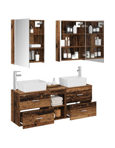 Set di mobili per il bagno 5 pcs Legno antico 2