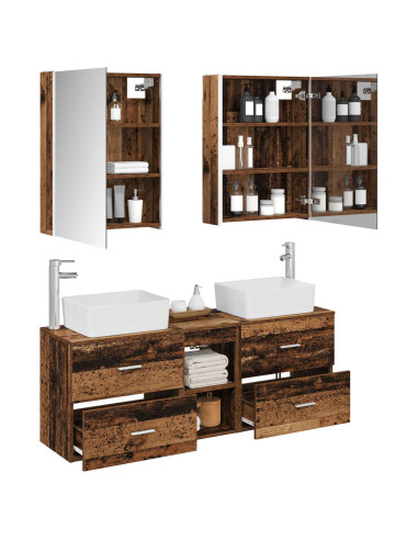 Set di mobili per il bagno 5 pcs Legno antico