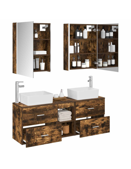 Set di mobili per il bagno 5 pcs Rovere Fumo
