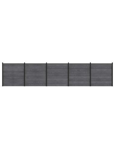 Pannello di Recinzione 5 pcs WPC e Alluminio Grigio