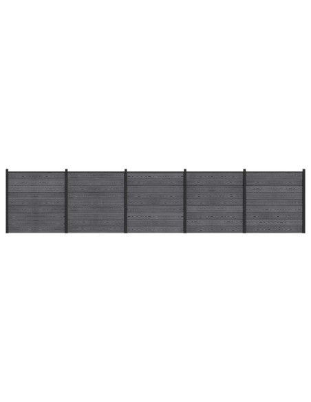 Pannello di Recinzione 5 pcs WPC e Alluminio Grigio