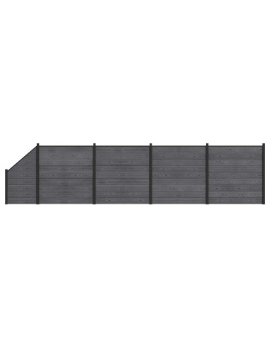 Pannello di Recinzione 5 pcs WPC e Alluminio Grigio