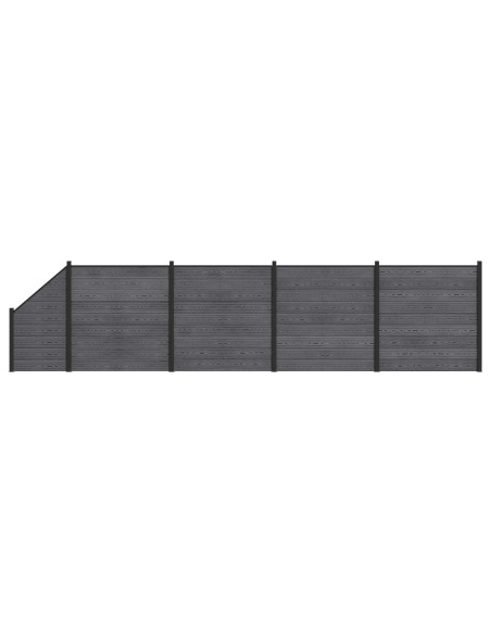 Pannello di Recinzione 5 pcs WPC e Alluminio Grigio