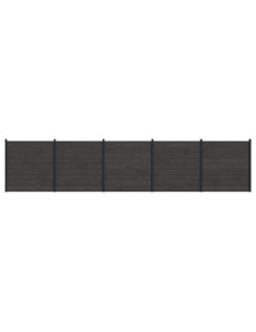 Pannello di Recinzione 5 pcs WPC e Alluminio Nero