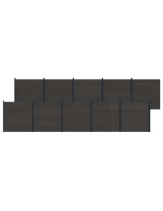 Pannello di Recinzione 10 pcs WPC e Alluminio Nero