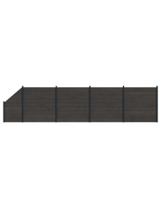Pannello di Recinzione 5 pcs WPC e Alluminio Nero