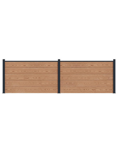 Pannello di Recinzione 2 pcs WPC e Alluminio Marrone