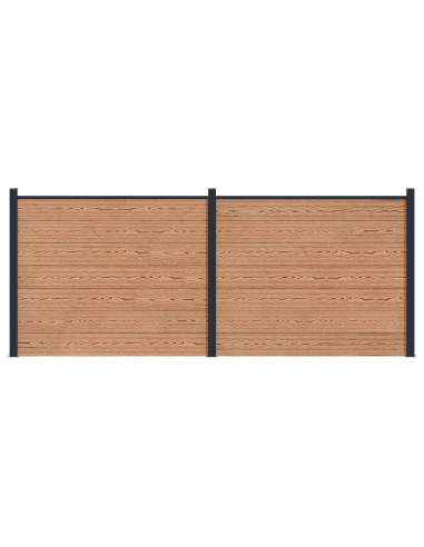 Pannello di Recinzione 2 pcs WPC e Alluminio Marrone