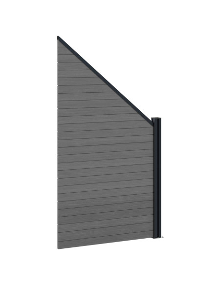 Pannello di Recinzione 6 pcs WPC e Alluminio Grigio