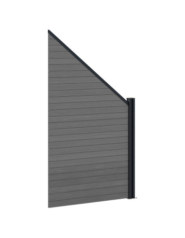 Pannello di Recinzione 9 pcs WPC e Alluminio Grigio