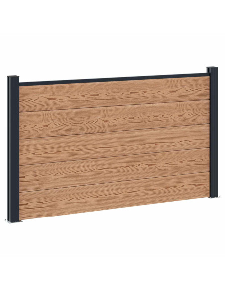 Pannello di Recinzione 2 pcs WPC e Alluminio Marrone