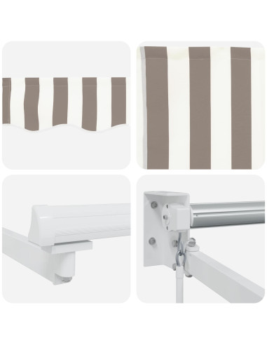 Tenda retrattile manuale con LED Grigio chiaro e bianco