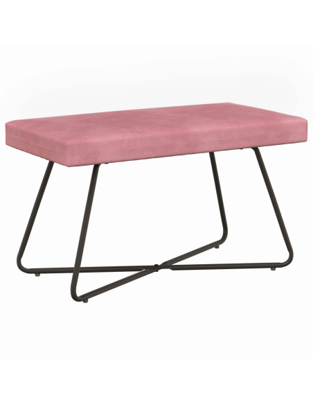 panchina Tinta unita Rosa 80 x 40 x 45 cm Velluto