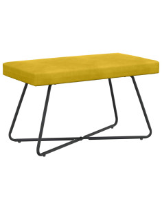 panchina Tinta unita Giallo 80 x 40 x 45 cm Velluto