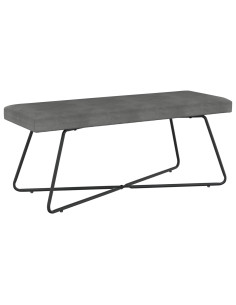 panchina Tinta unita Grigio Scuro 110 x 40 x 45 cm Velluto