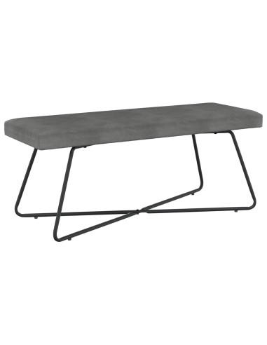 panchina Tinta unita Grigio Scuro 110 x 40 x 45 cm Velluto