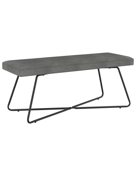 panchina Tinta unita Grigio Scuro 110 x 40 x 45 cm Velluto