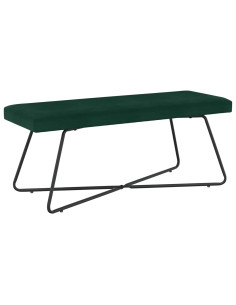 panchina Tinta unita Verde Scuro 110 x 40 x 45 cm Velluto
