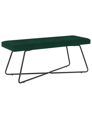 panchina Tinta unita Verde Scuro 110 x 40 x 45 cm Velluto