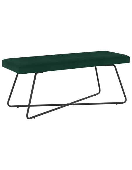 panchina Tinta unita Verde Scuro 110 x 40 x 45 cm Velluto