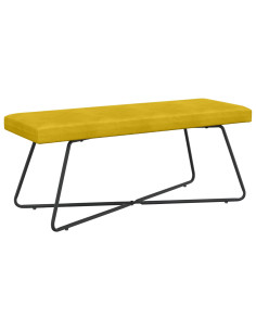 panchina Tinta unita Giallo 110 x 40 x 45 cm Velluto