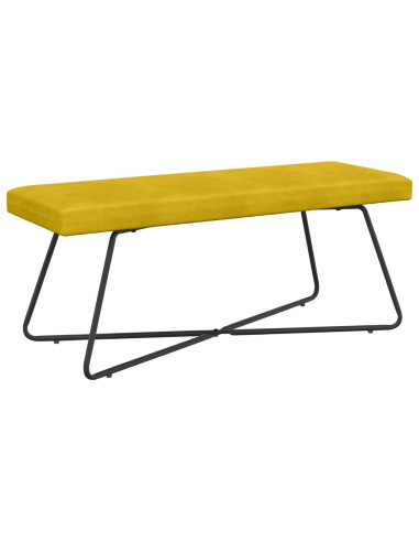 panchina Tinta unita Giallo 110 x 40 x 45 cm Velluto